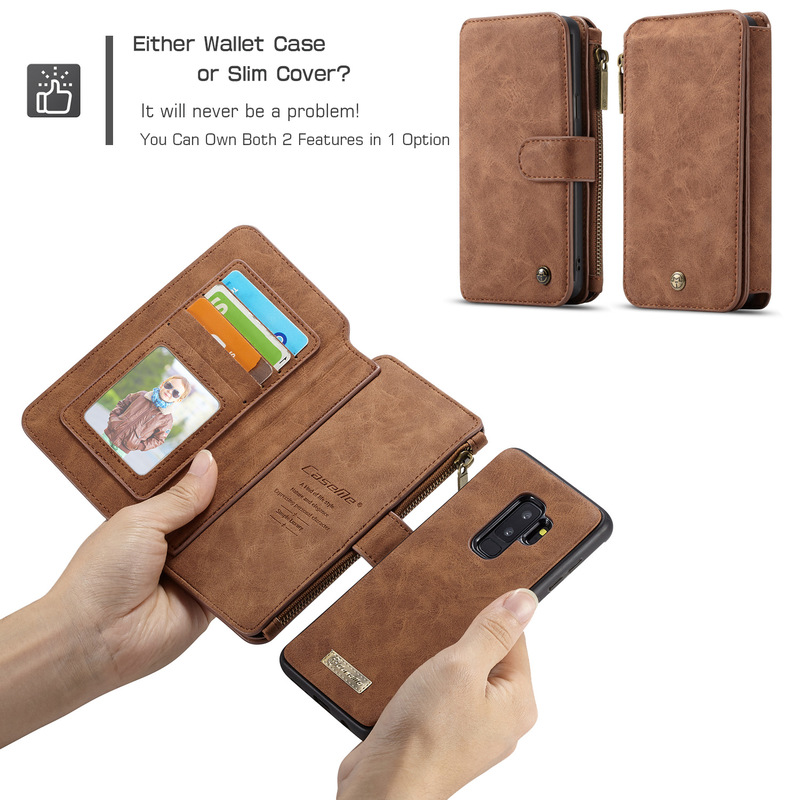 CaseMe plånboksfodral, Samsung Galaxy S9 Plus, brun
