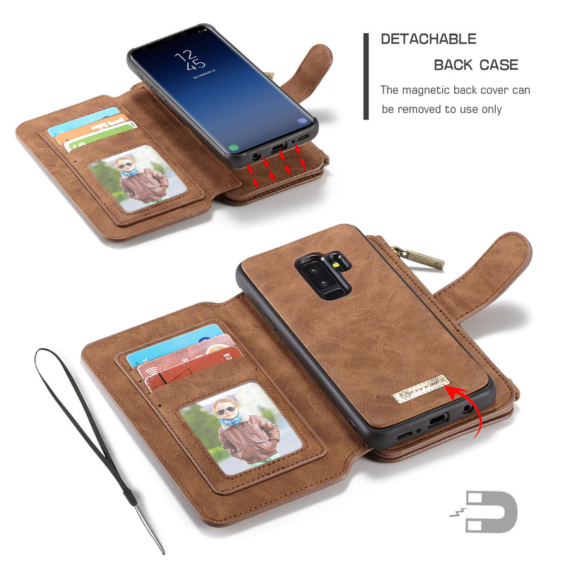 CaseMe plånboksfodral, Samsung Galaxy S9 Plus, brun