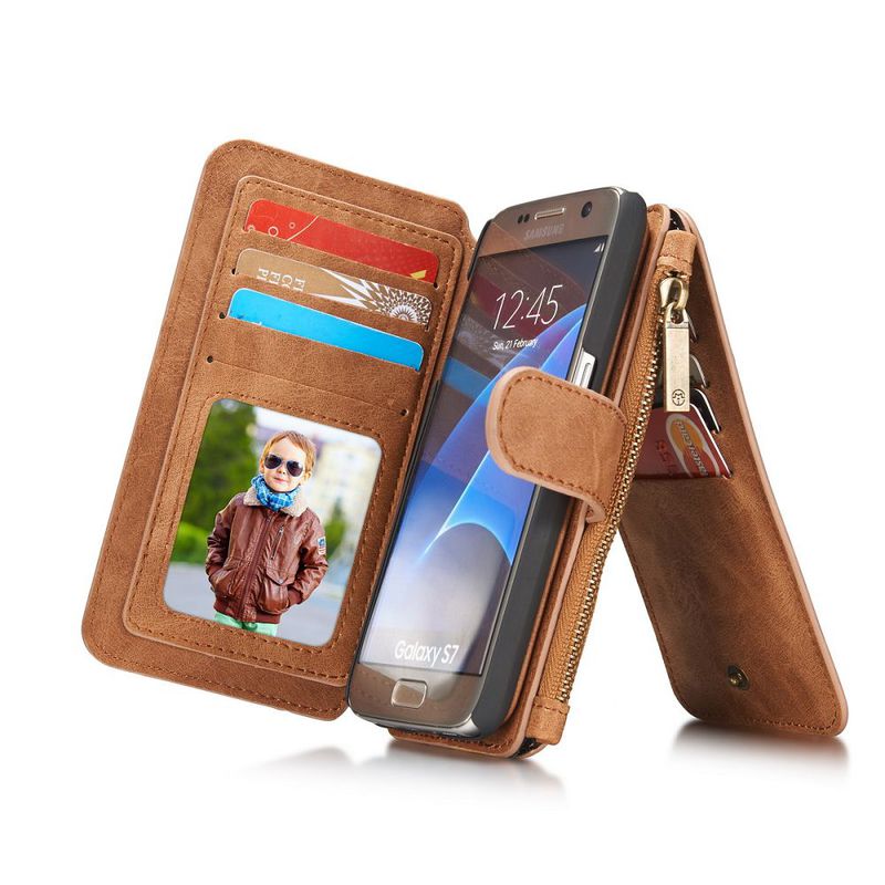 CaseMe plånboksfodral, Samsung Galaxy S7, brun