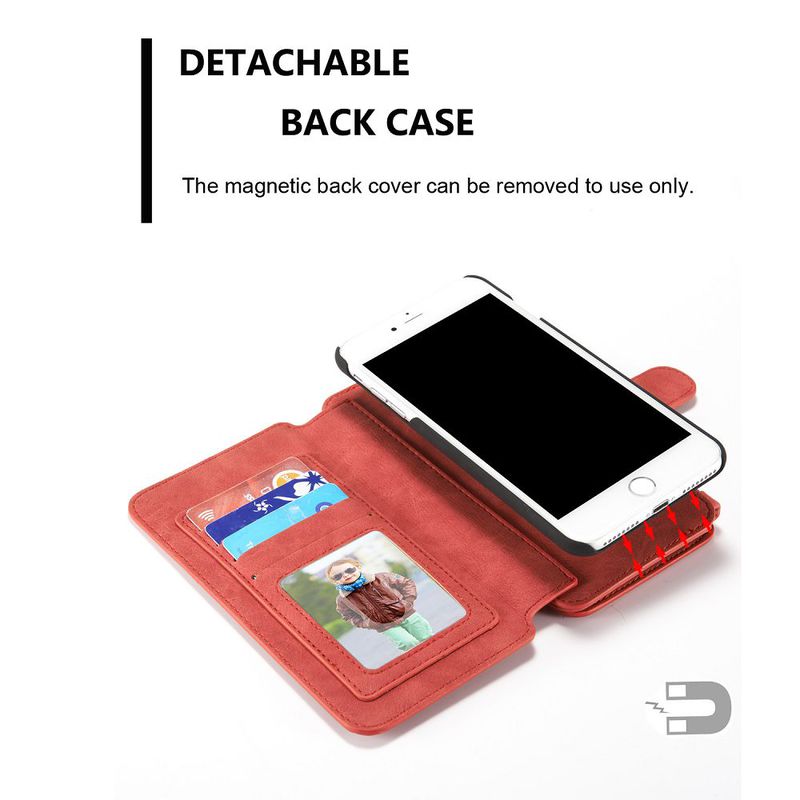 CaseMe plånboksfodral, iPhone 7/8 Plus, röd