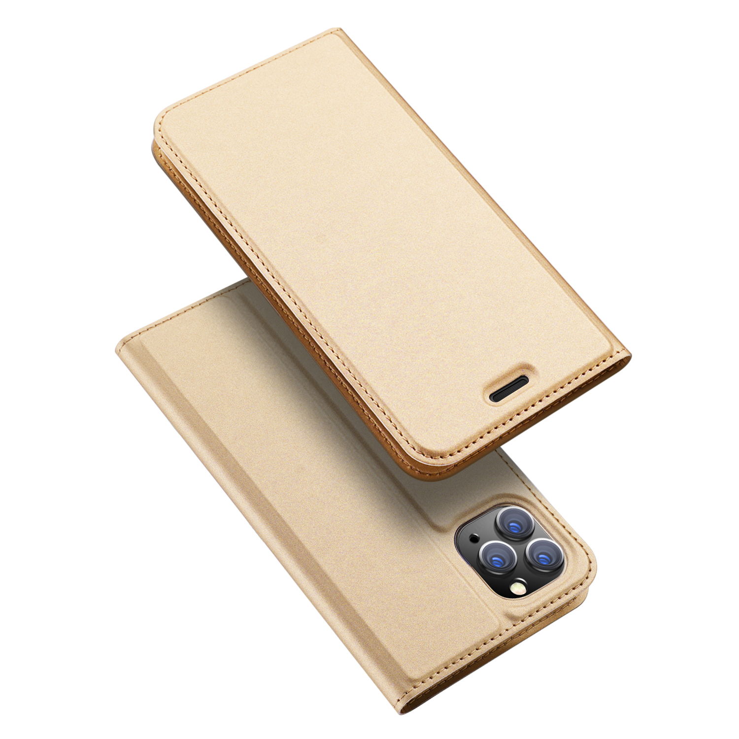 DUX DUCIS Skin Pro läderfodral till iPhone 11 Pro Max, guld