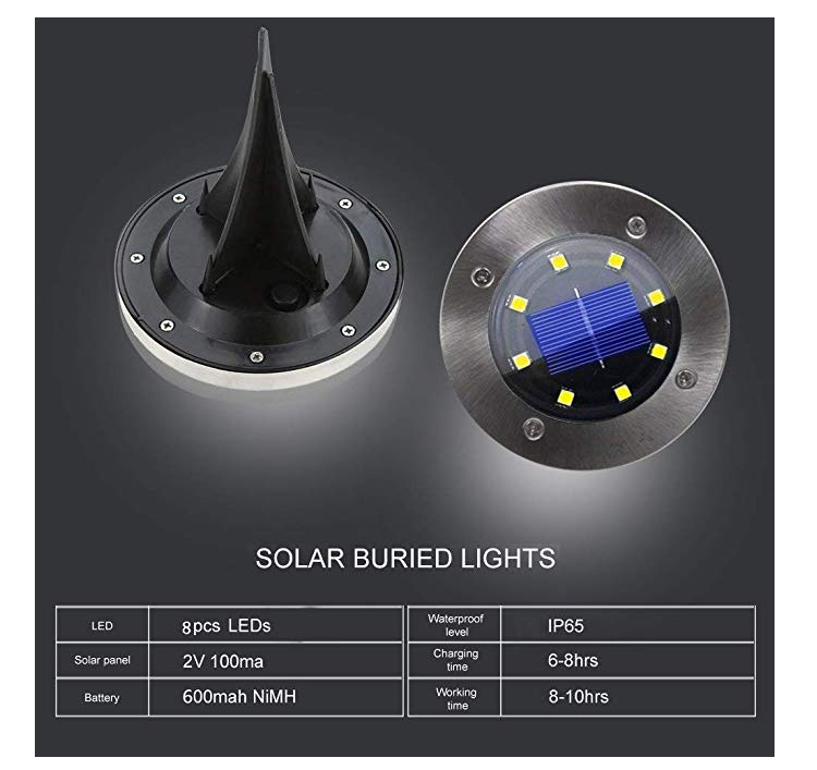 Solcellsdriven LED-lampa för utomhusbruk, 100lm, 4-pack