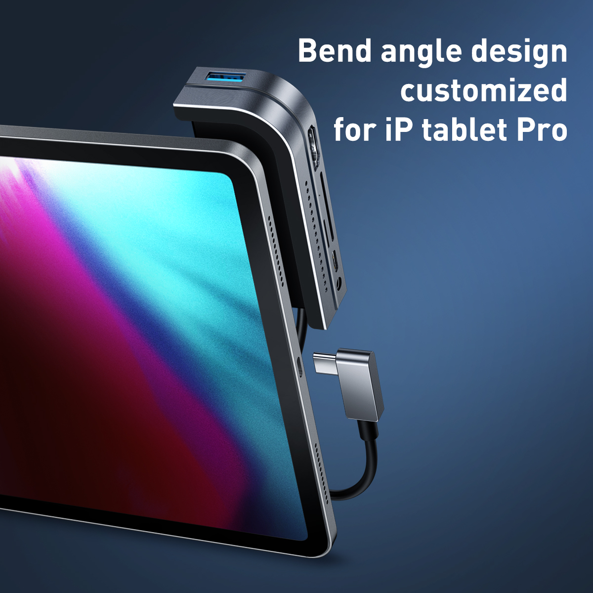 Baseus Bend Angle No.7 Mångsidig USB-C hubb, mörkblå