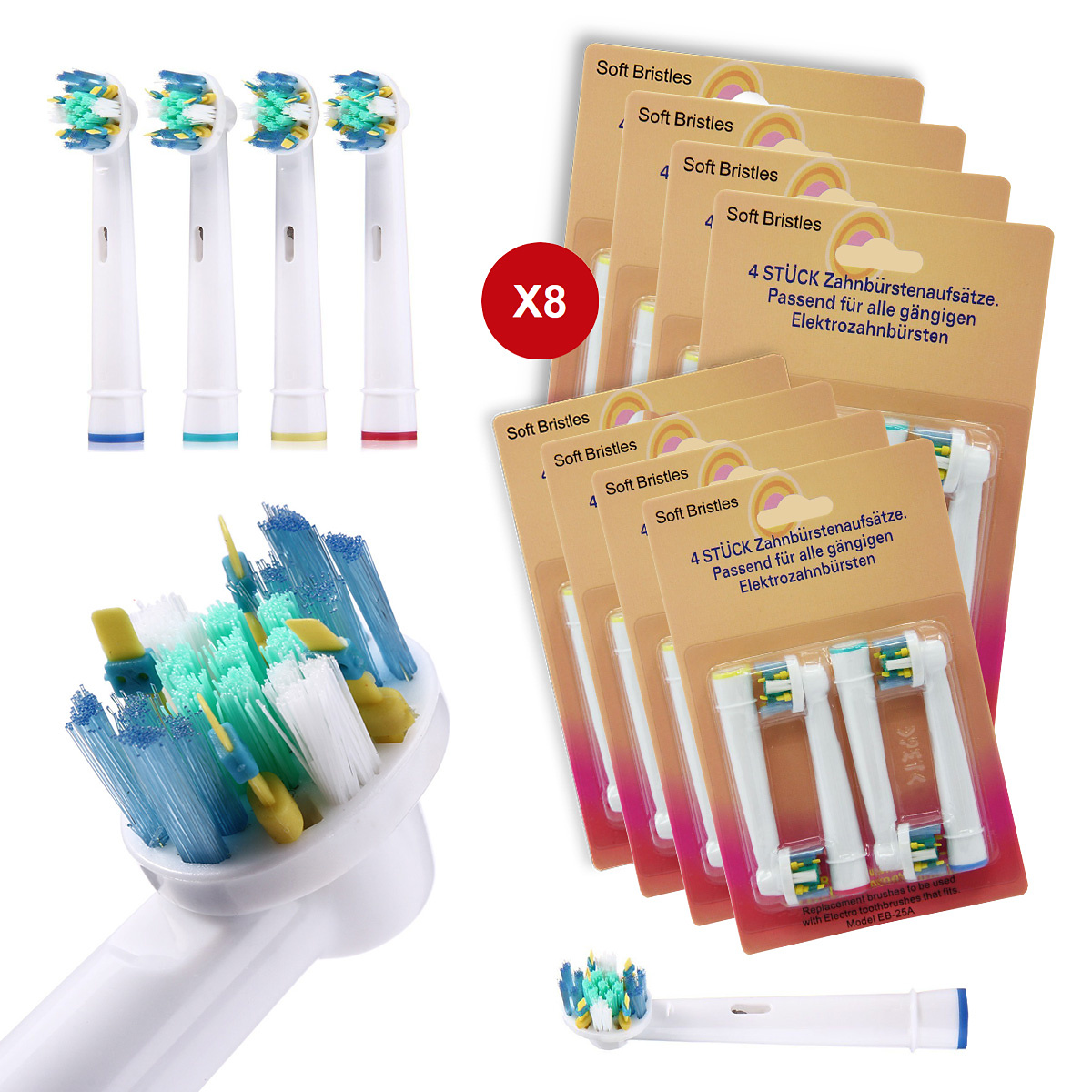 32-pack Oral-B kompatibla tandborsthuvuden EB-25A, Floss Action