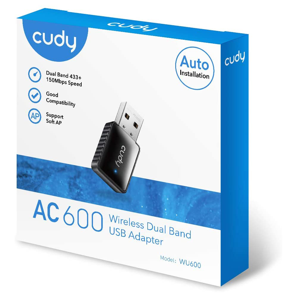 Cudy AC600 Wi-Fi Dual Band USB-Adapter, 600Gbps