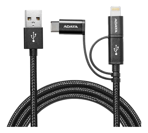 ADATA Micro-USB/lighting/USB-C, 1m, svart