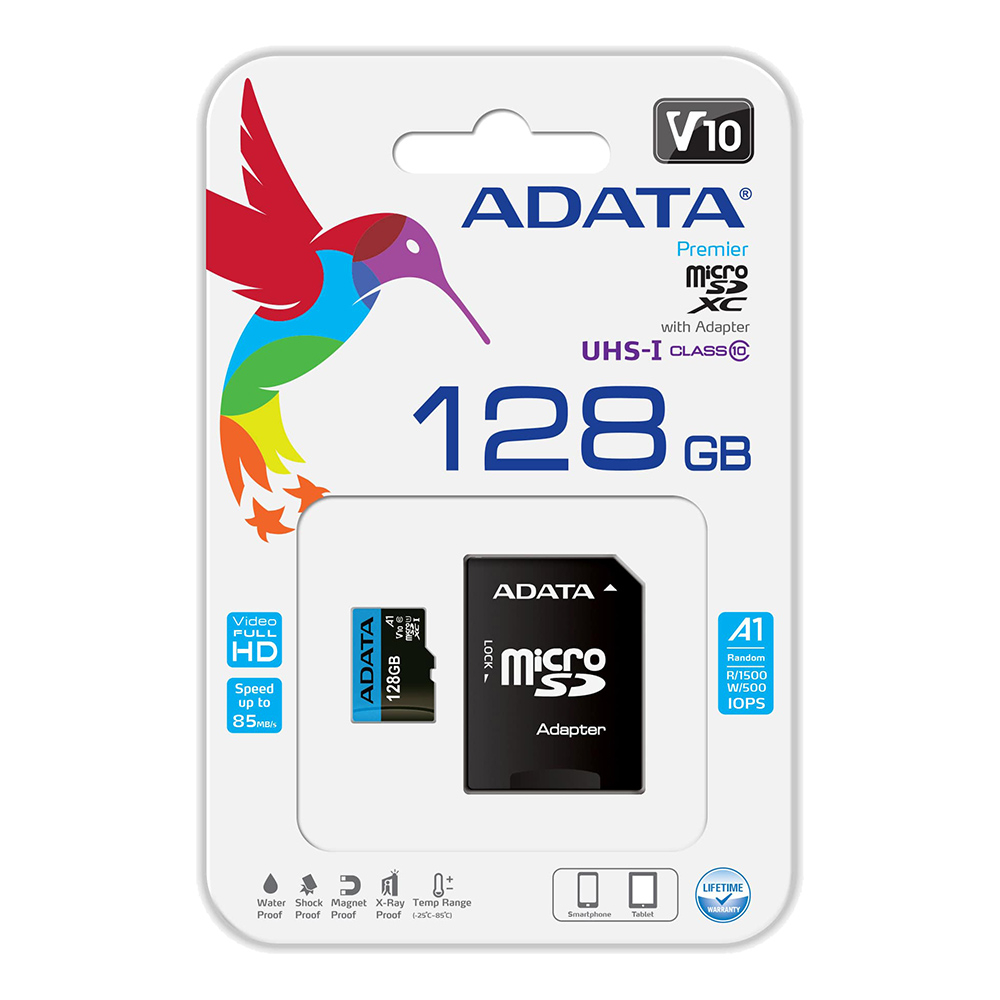 64GB ADATA Premier microSDXC UHS-I klass 10, 100MB/s