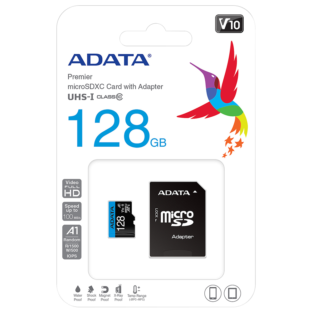 128GB ADATA Premier microSDXC UHS-I klass 10, 100MB/s