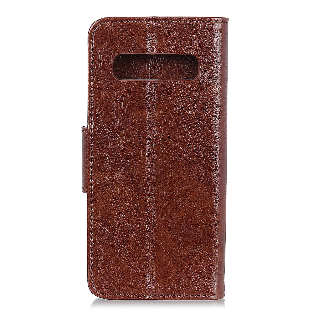 Plånboksfodral med ställ, Samsung Galaxy S10, brun