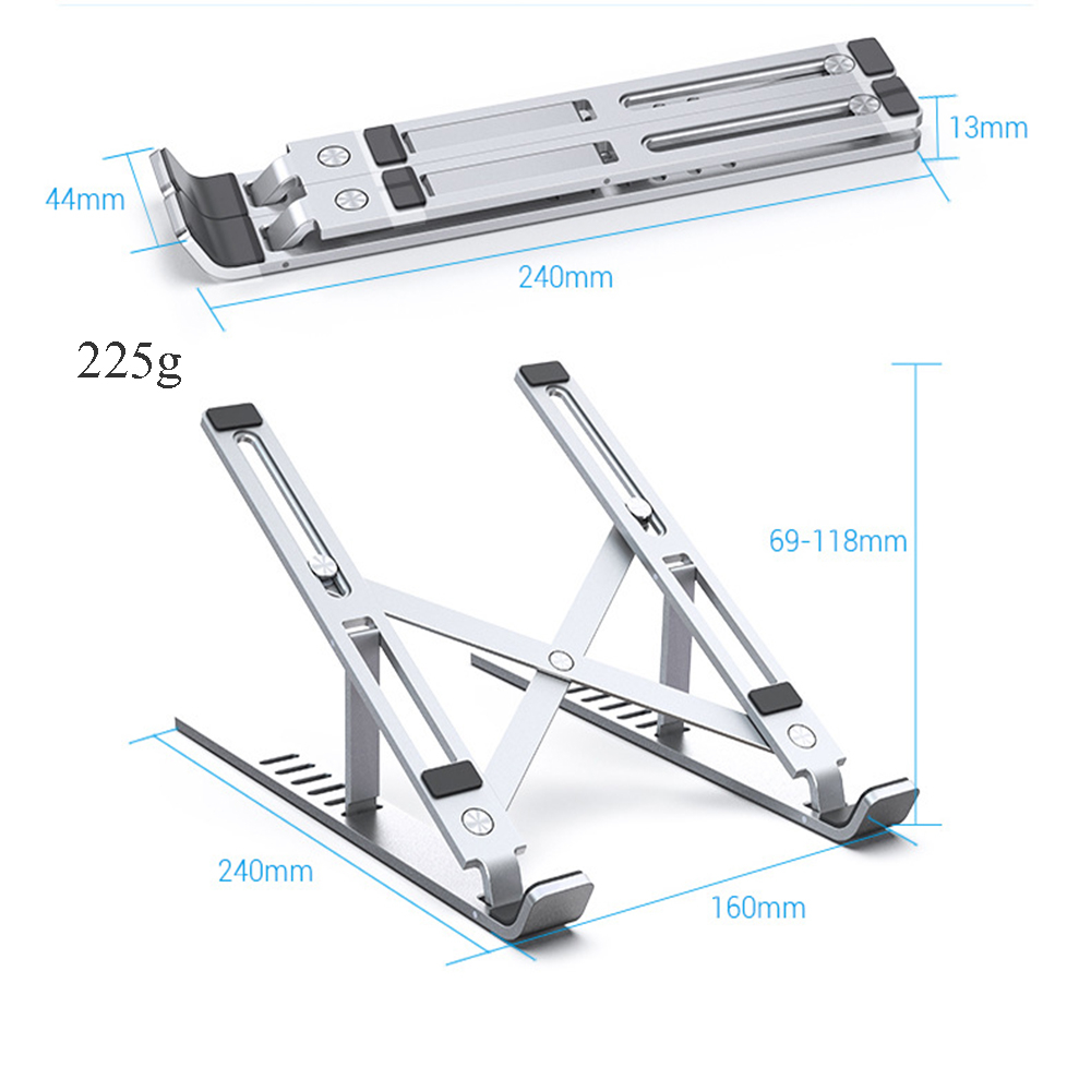 Vikbart laptopställ i aluminium, 11-17.3 tum