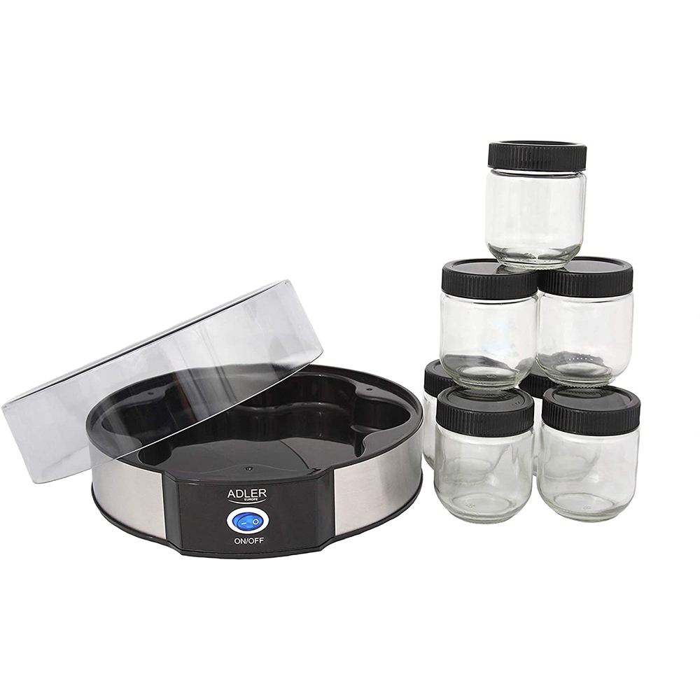 Adler AD 4476 Yogurt Maker yogurtmaskin +7 glasbehållare, 20W