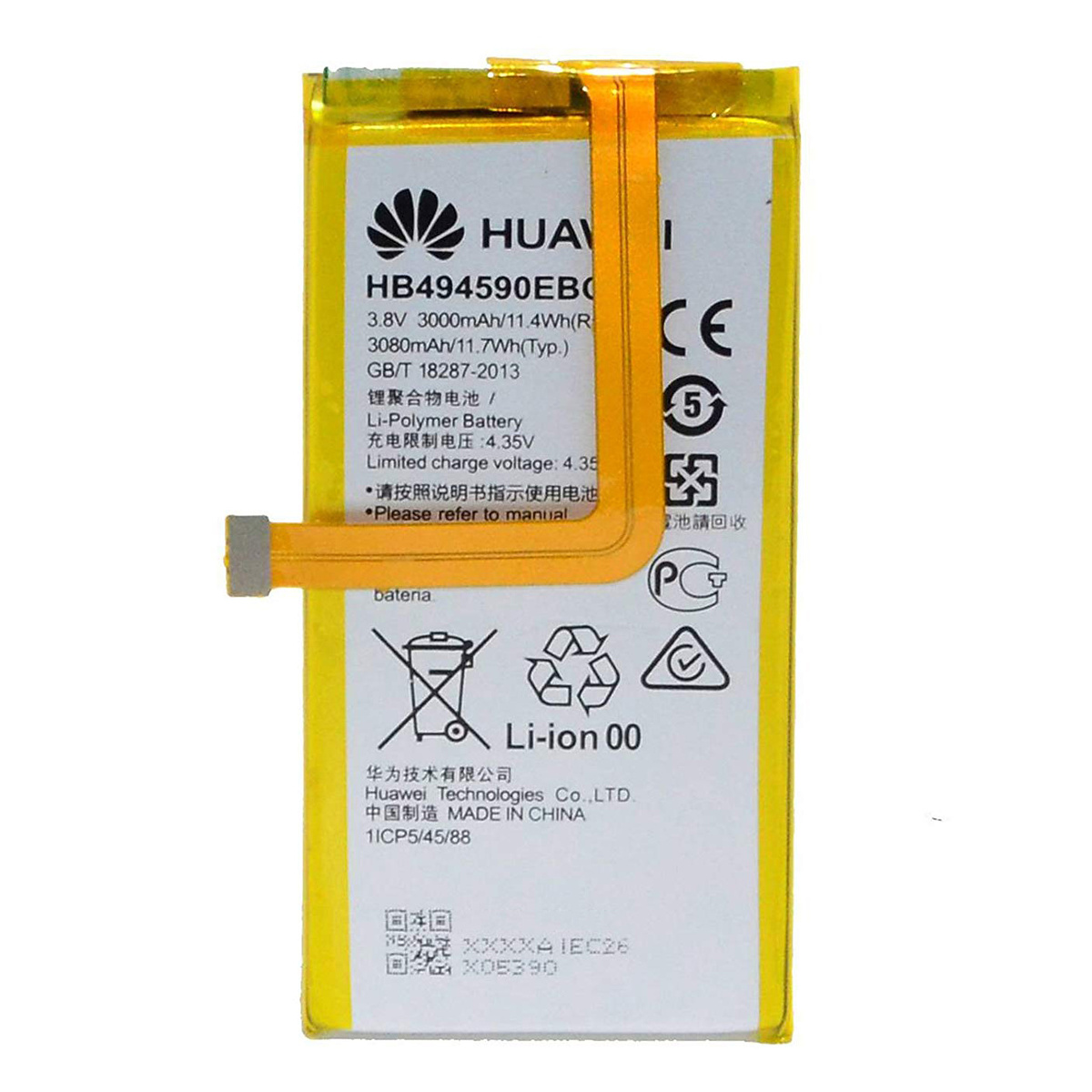 Huawei Honor 7, Ascend, original batteri, 3050mAh, HB494590EBC