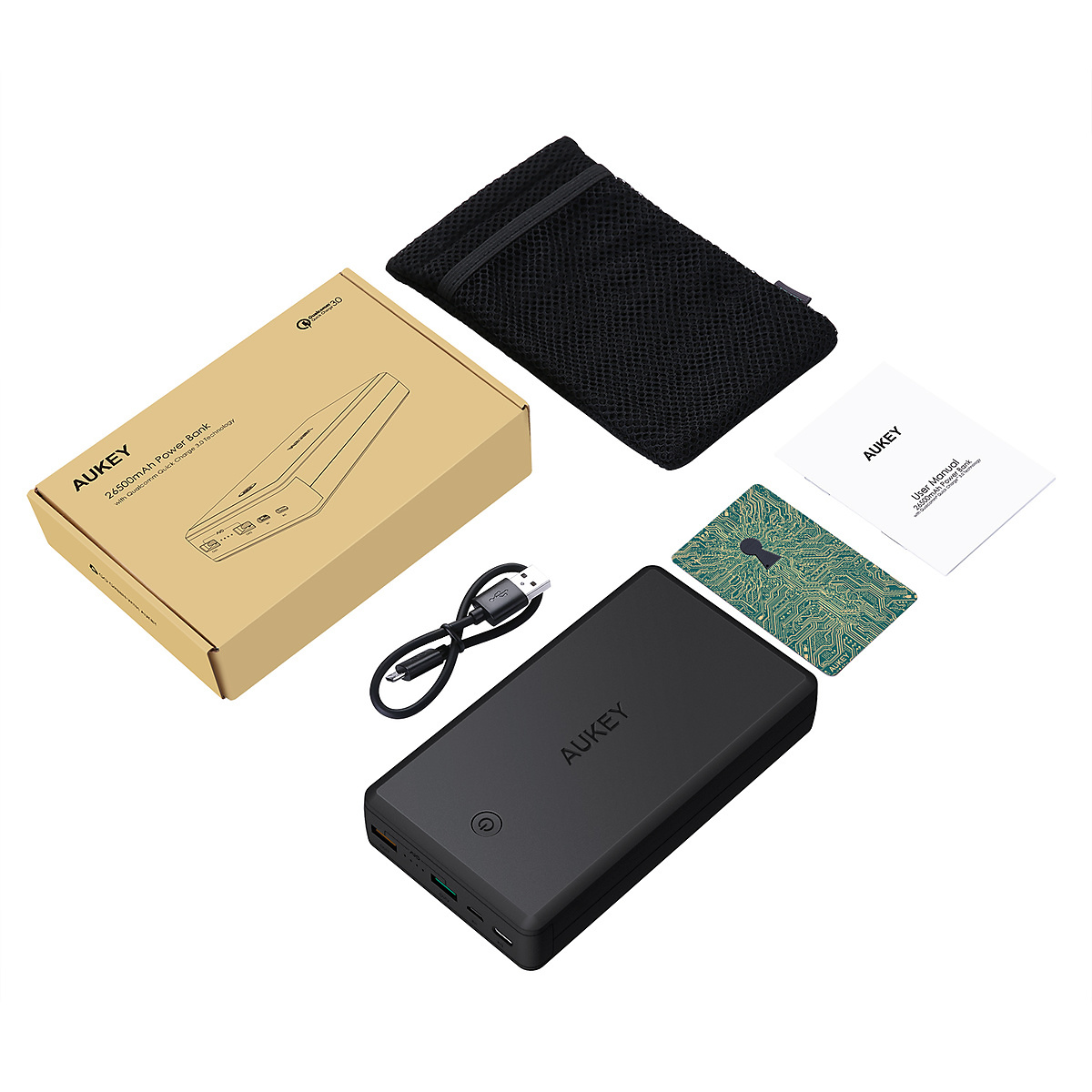 Aukey PB-T11 Powerbank Quick Charge 3.0, 30.000mAh, demoex