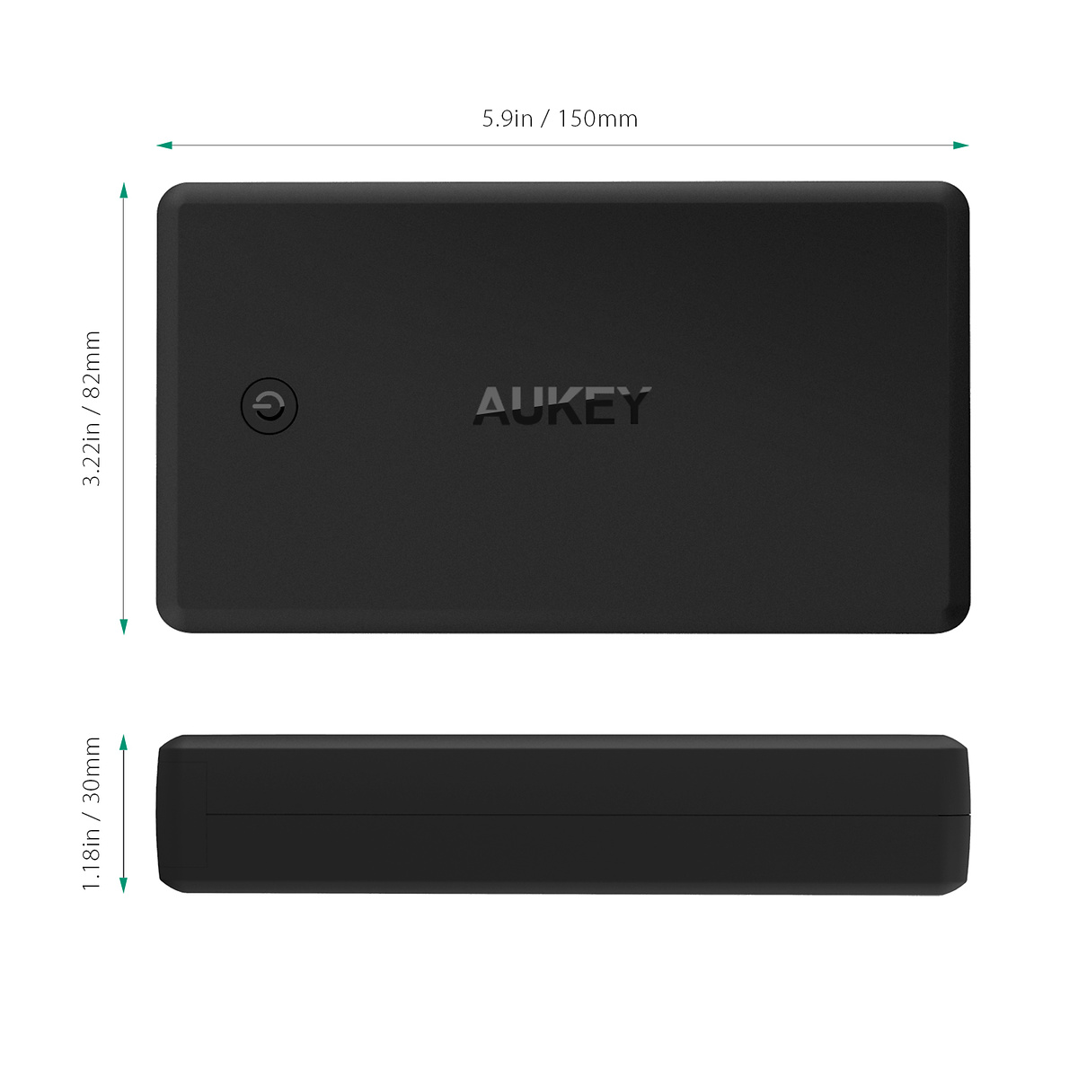 Aukey PB-T11 Powerbank Quick Charge 3.0, 2xUSB, 30.000mAh