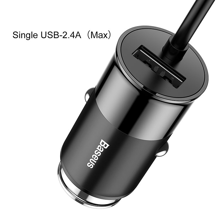 BASEUS smart billaddare 3xUSB-portar + USB-C, 1.5m, USB-hub