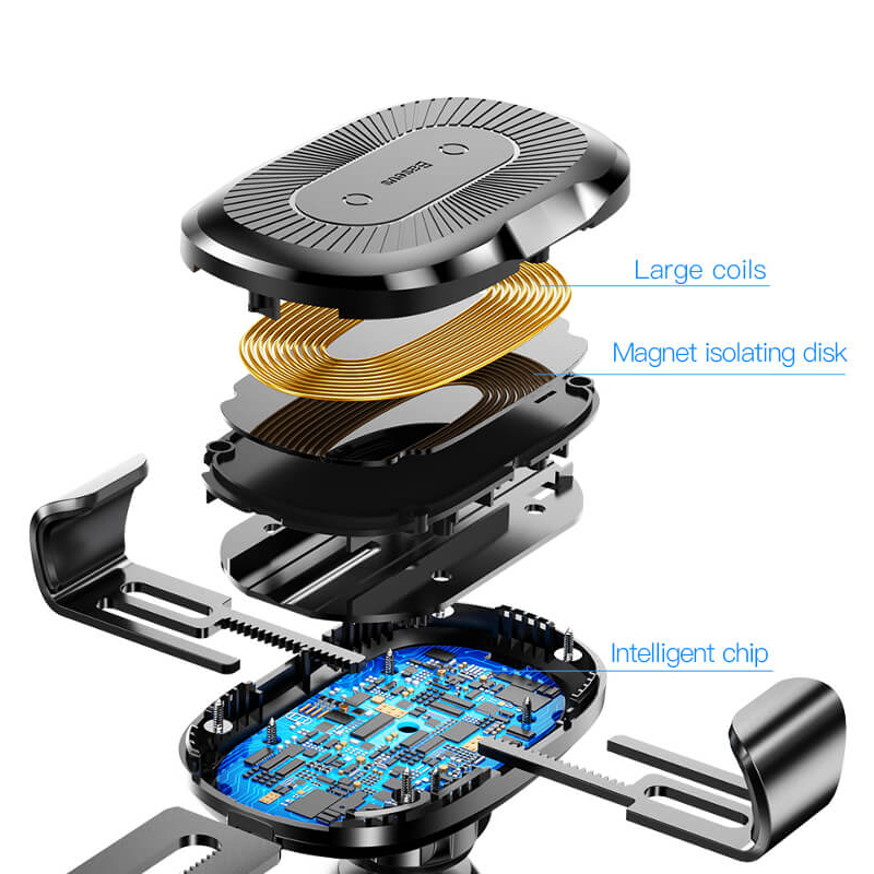 Baseus trådlös laddare till bilen, flexibel arm