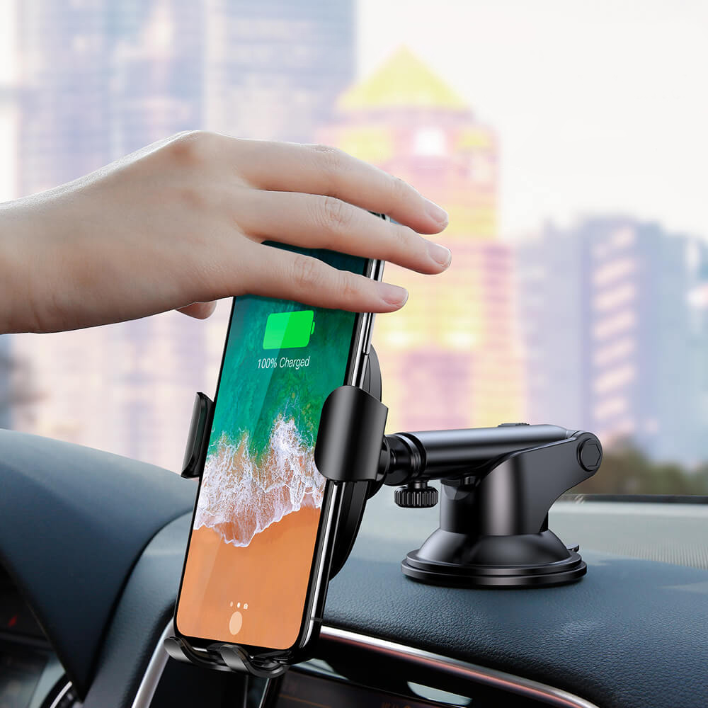 Baseus trådlös laddare till bilen, flexibel arm