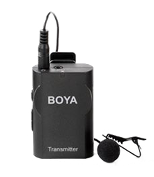 BOYA VHF Trådlös lavendelmikrofon, realtidsövervakning, svart
