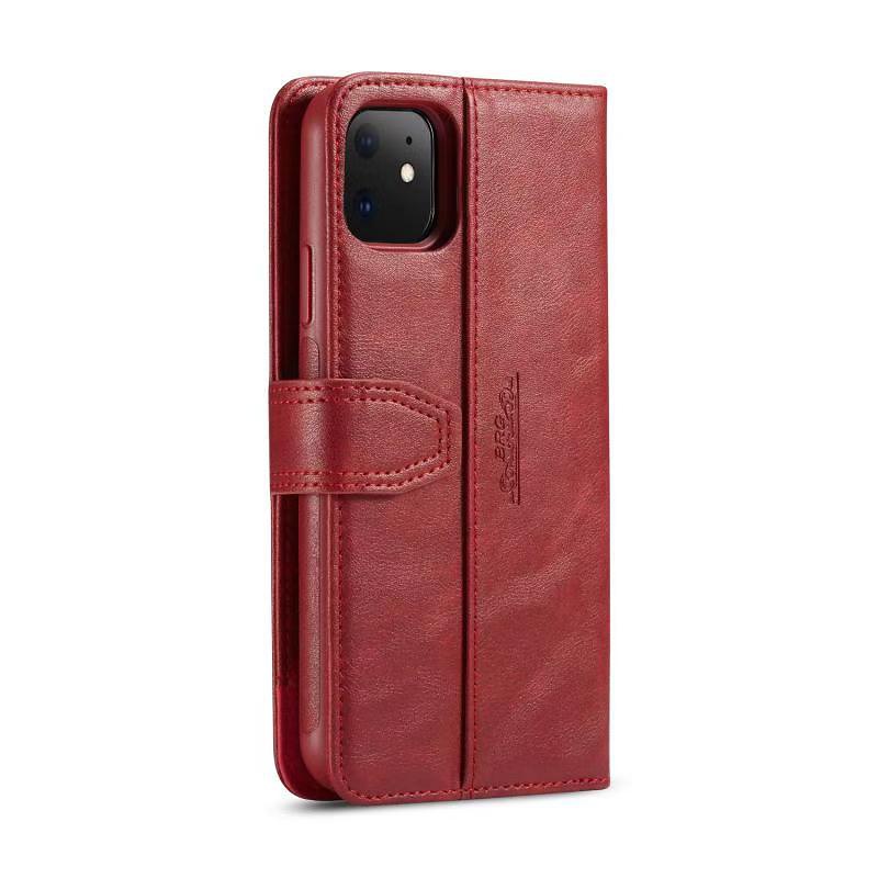 BRG Luxury plånboksfodral med ställ, iPhone 11 Pro Max, röd