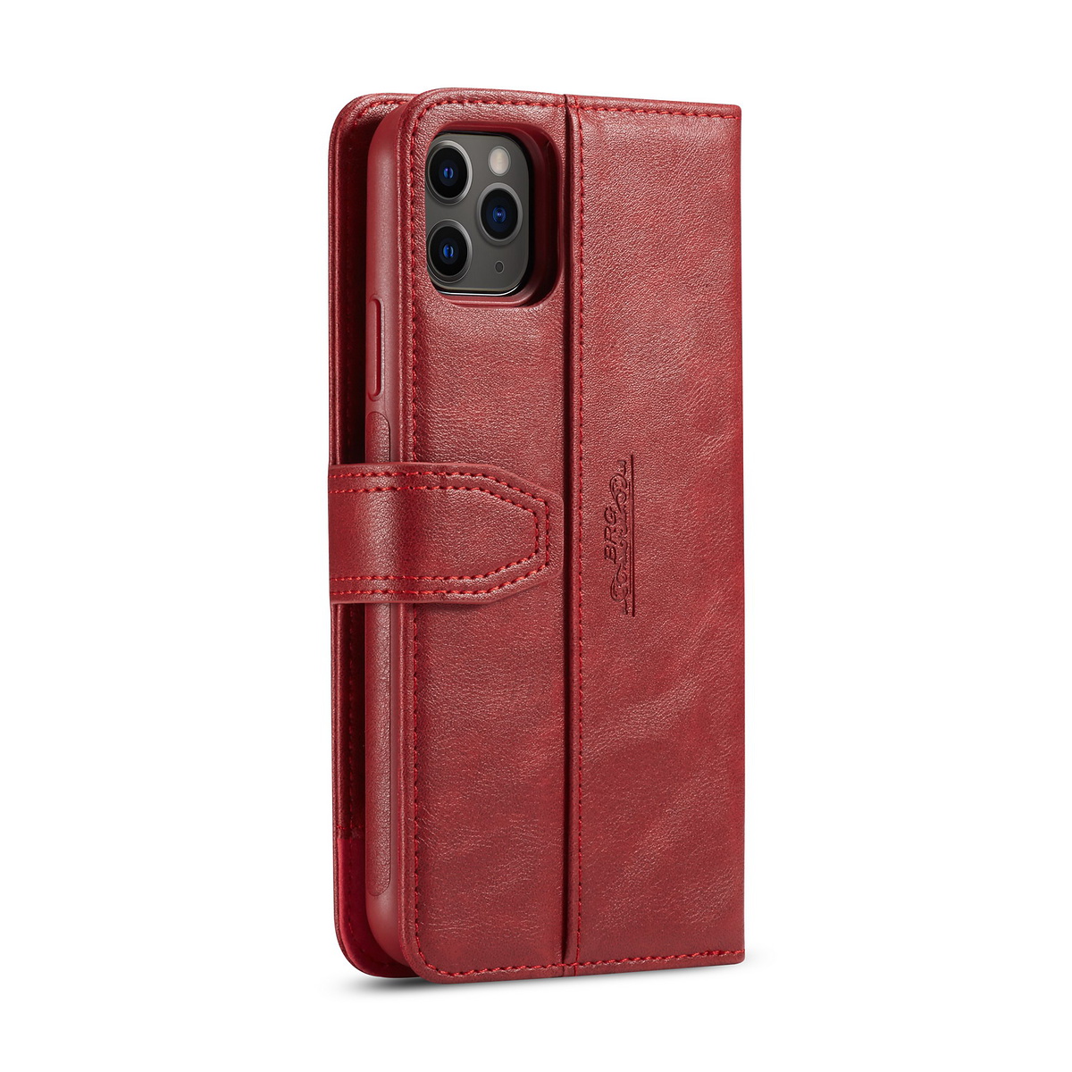 BRG Luxury plånboksfodral med ställ, iPhone 11, röd