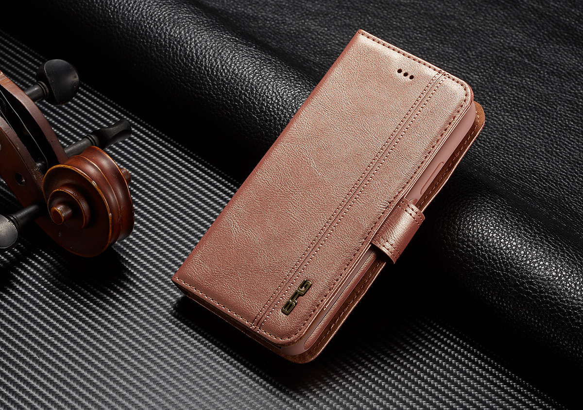 BRG Luxury plånboksfodral med ställ till iPhone XS Max, rosa