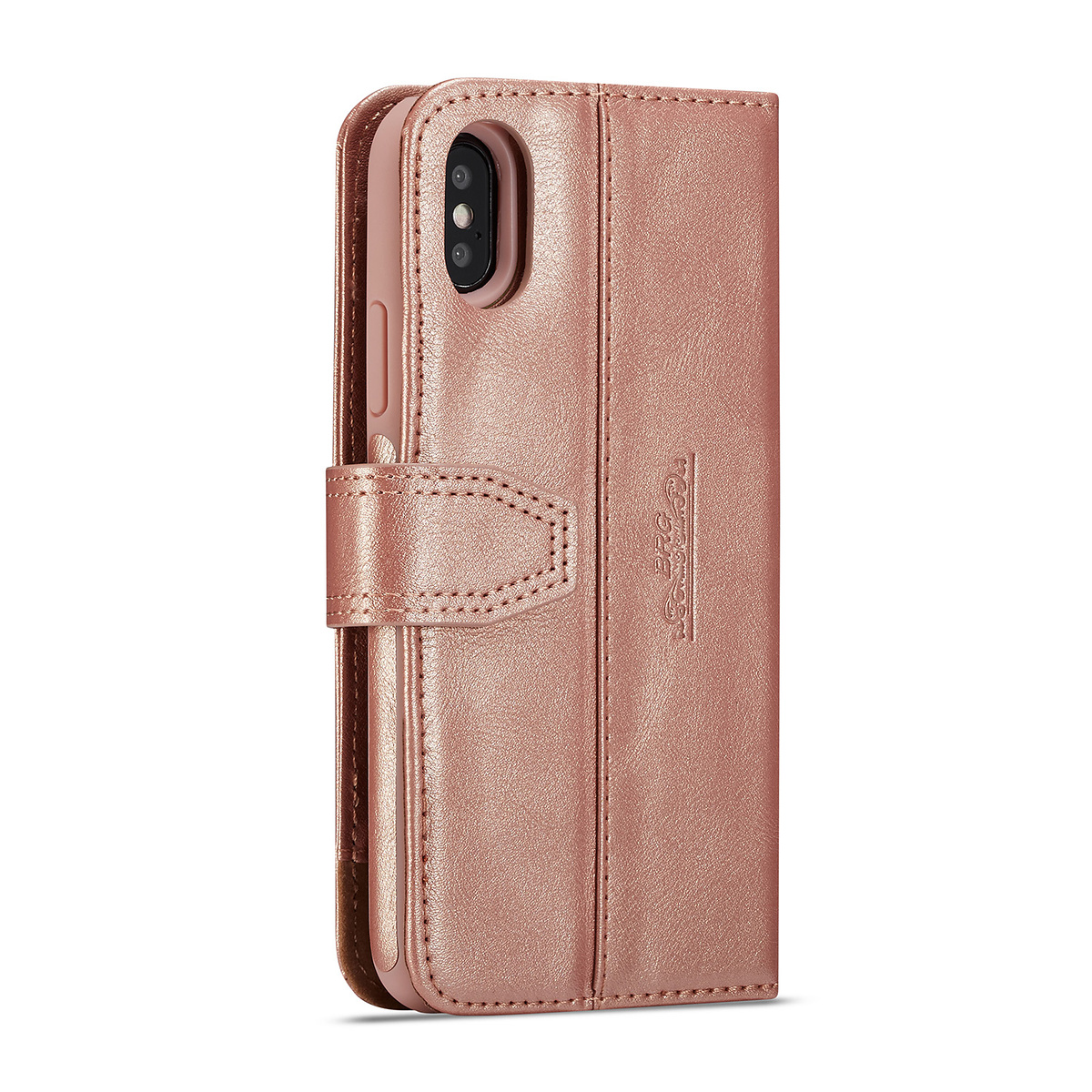 BRG Luxury plånboksfodral med ställ till iPhone X/XS, rosa
