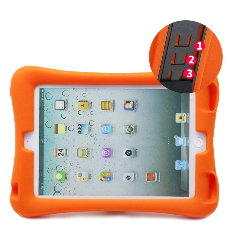 Silicone Shockproof Protective Cover Case for iPad Mini 1/2/3-Orange