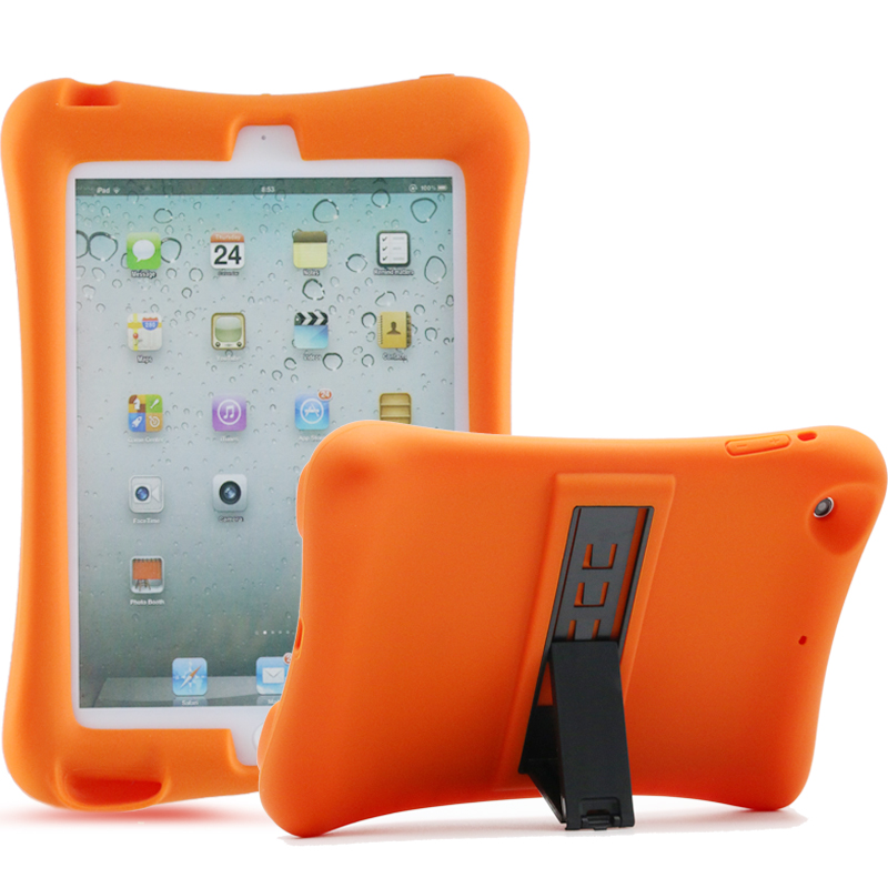 Silicone Shockproof Protective Cover Case for iPad Mini 1/2/3-Orange