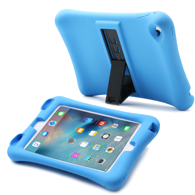 Silicone Shockproof Protective Cover Case for iPad Mini 1/2/3-Blue