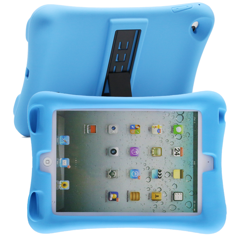 Silicone Shockproof Protective Cover Case for iPad Mini 1/2/3-Blue