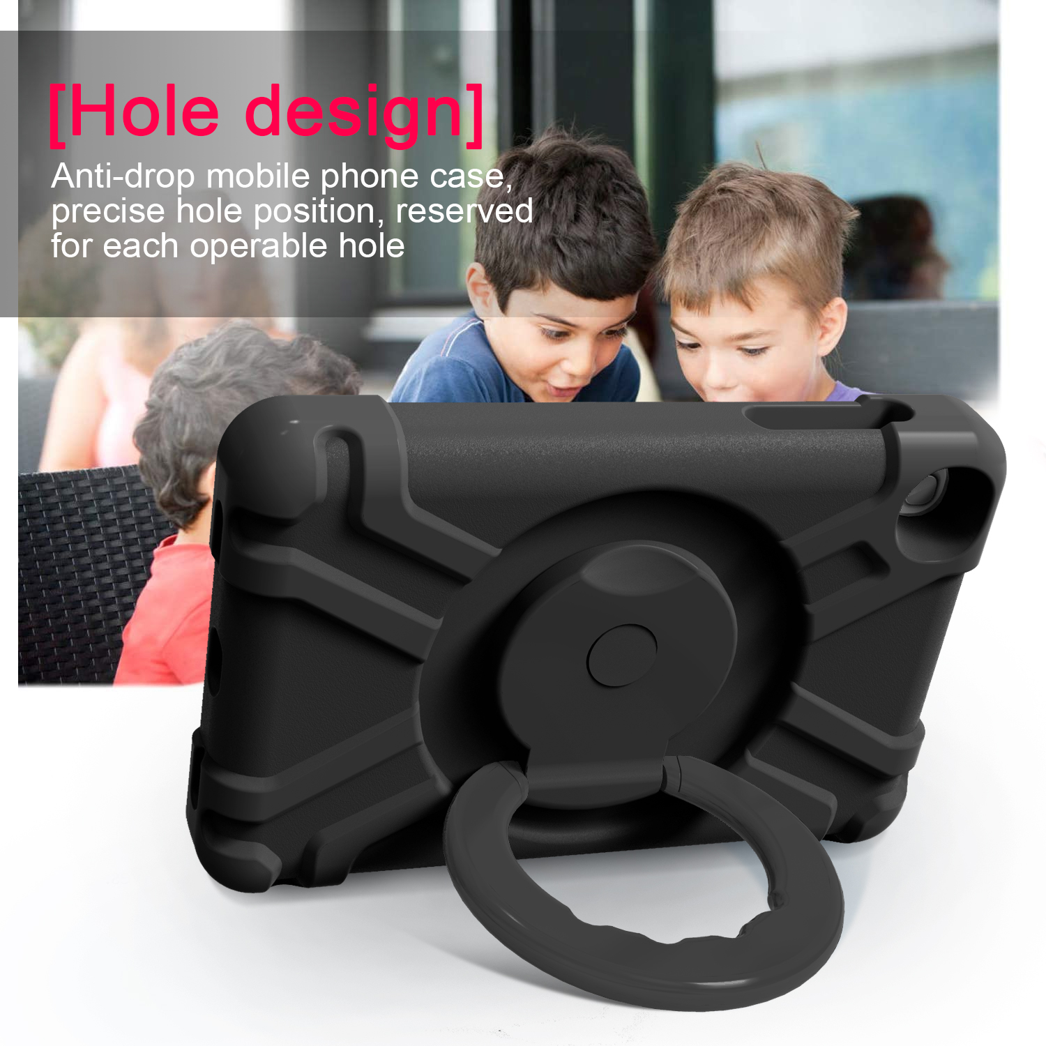 Barnfodral med roterbart ställ, Samsung Tab 8.4 (2020), svart