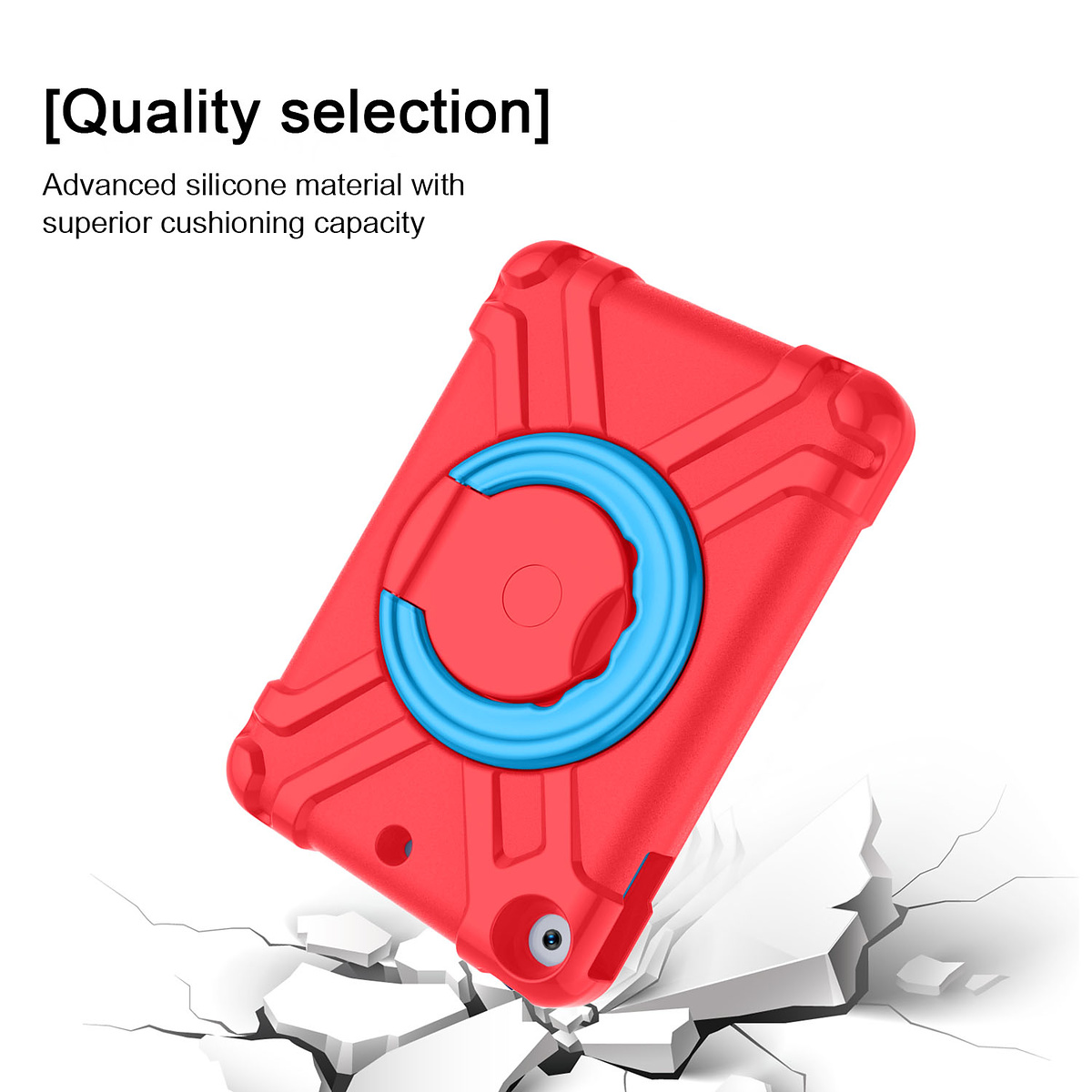 Barnfodral med roterbart ställ, iPad Mini 4/5, röd/blå