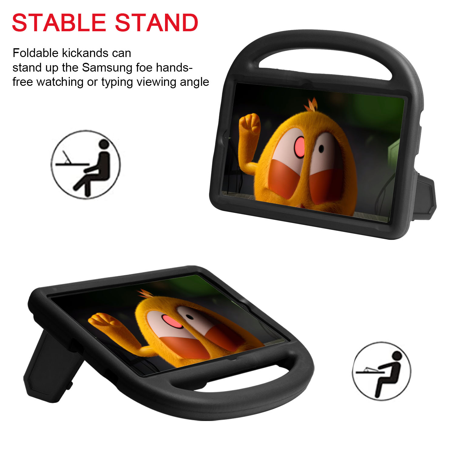 Barnfodral med ställ, Samsung Tab S6 Lite 10.4, svart