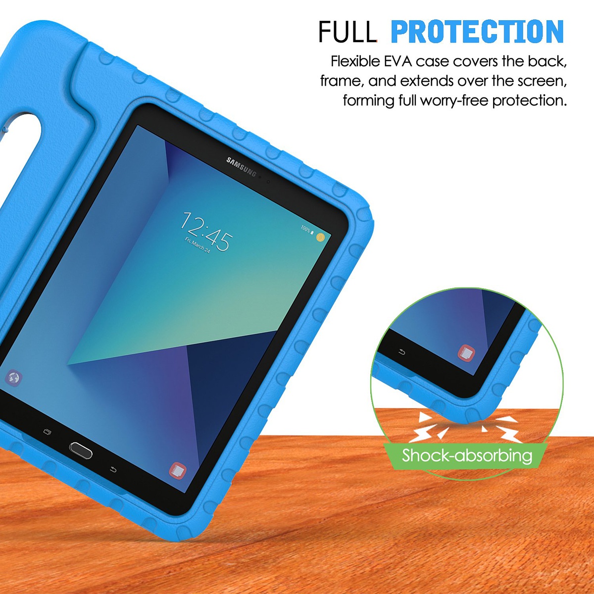 Barnfodral med ställ blå, Samsung GalaxyTab S3 9.7