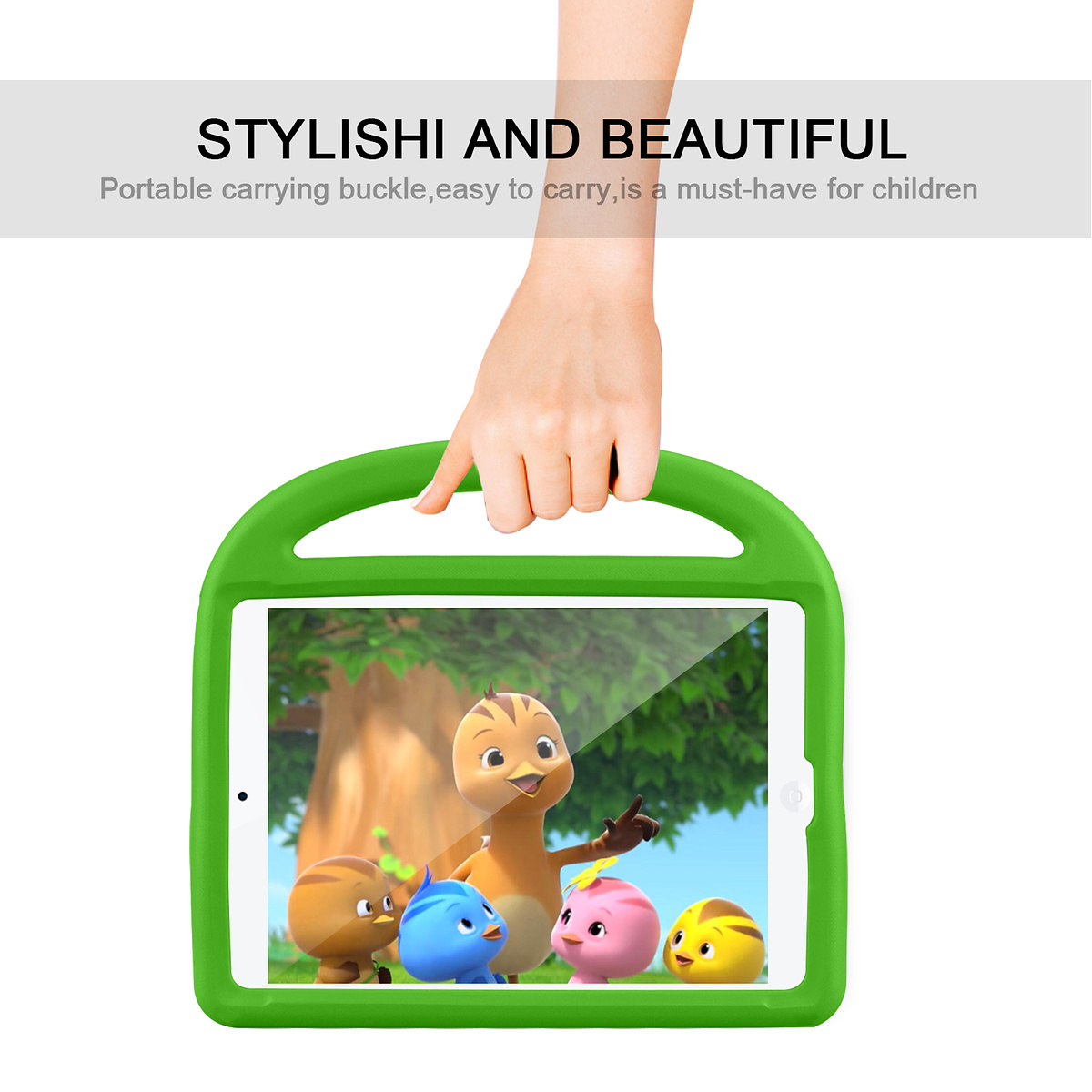 Barnfodral med ställ, iPad 10.2 / Pro 10.5 / Air 3, grön