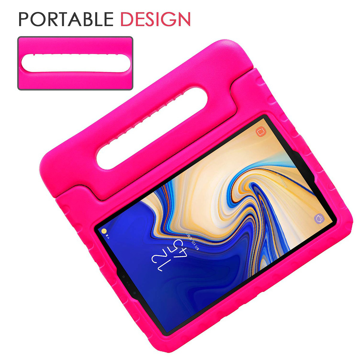 Barnfodral med ställ till Samsung Galaxy Tab S4, rosa