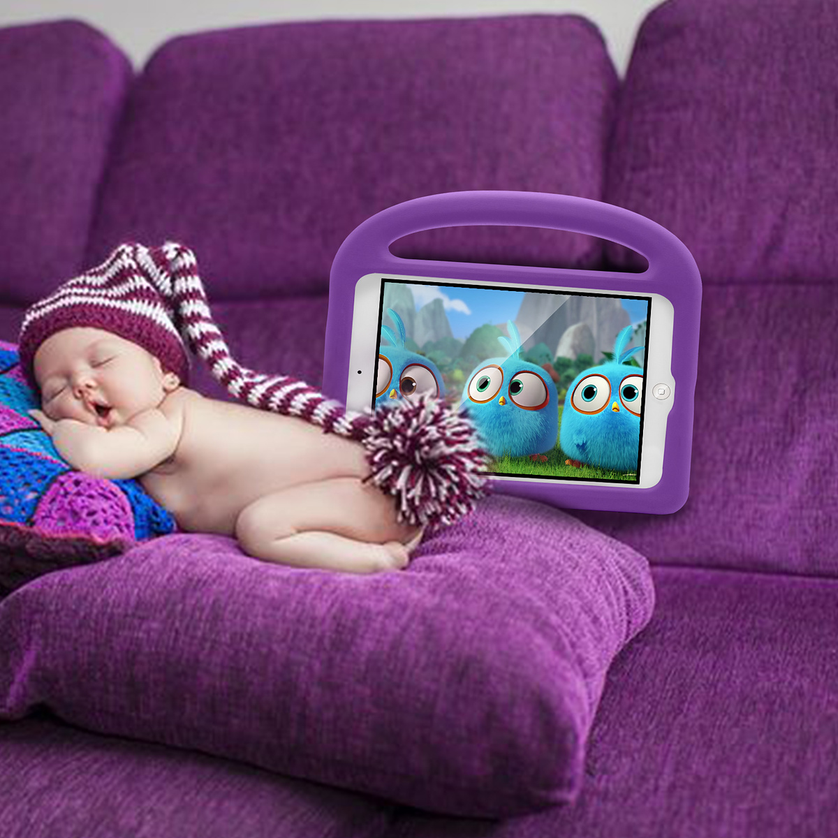 Barnfodral med ställ till iPad 9.7, Air/Air2, Pro 9.7, lila