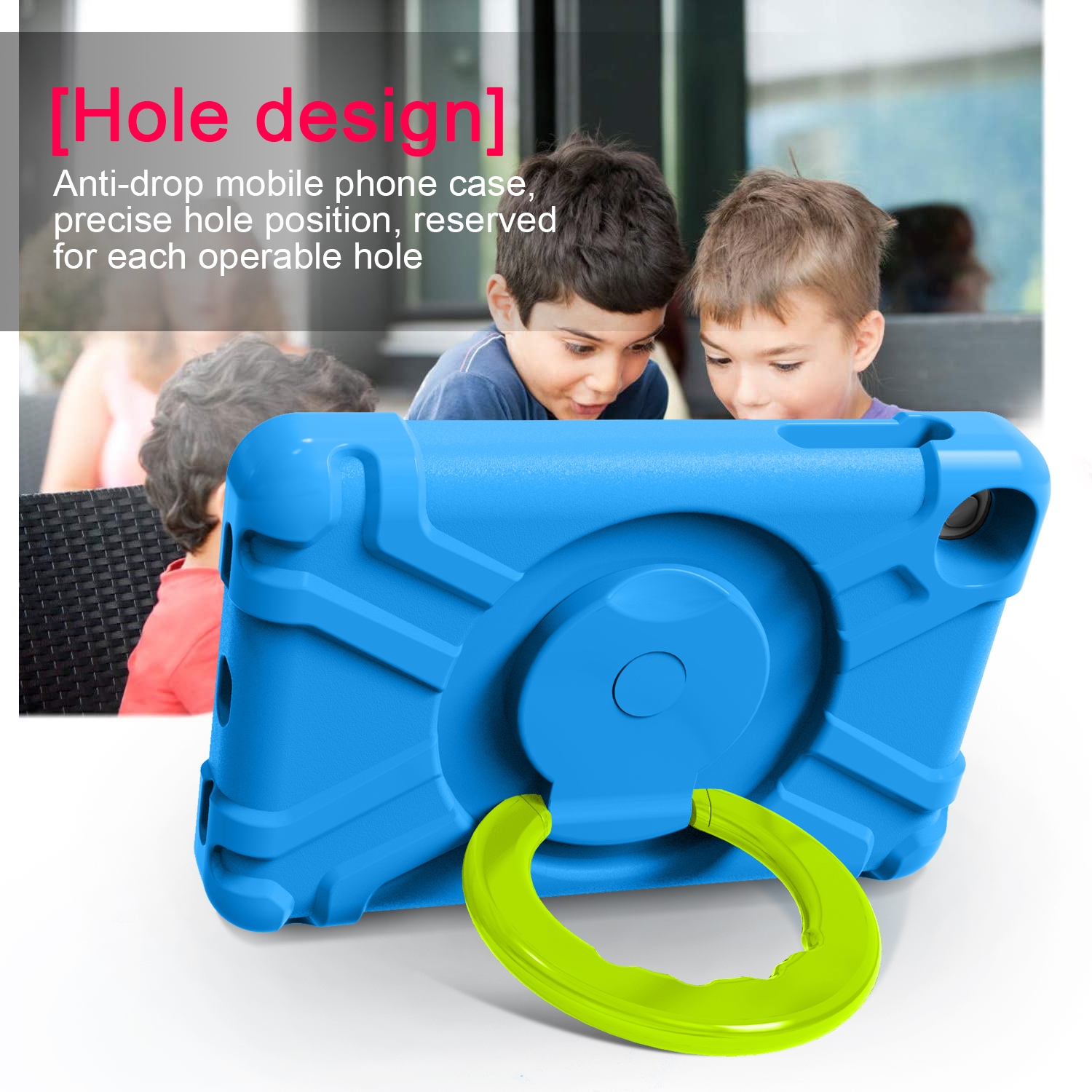 Barnfodral med roterbart ställ, Samsung Tab A 8.4 (2020), blå