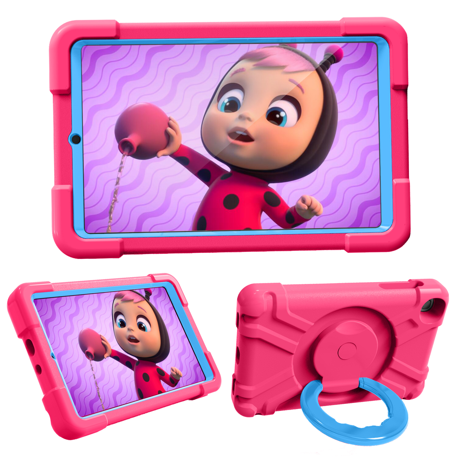 Barnfodral med roterbart ställ, Samsung Tab 8.4 (2020), rosa