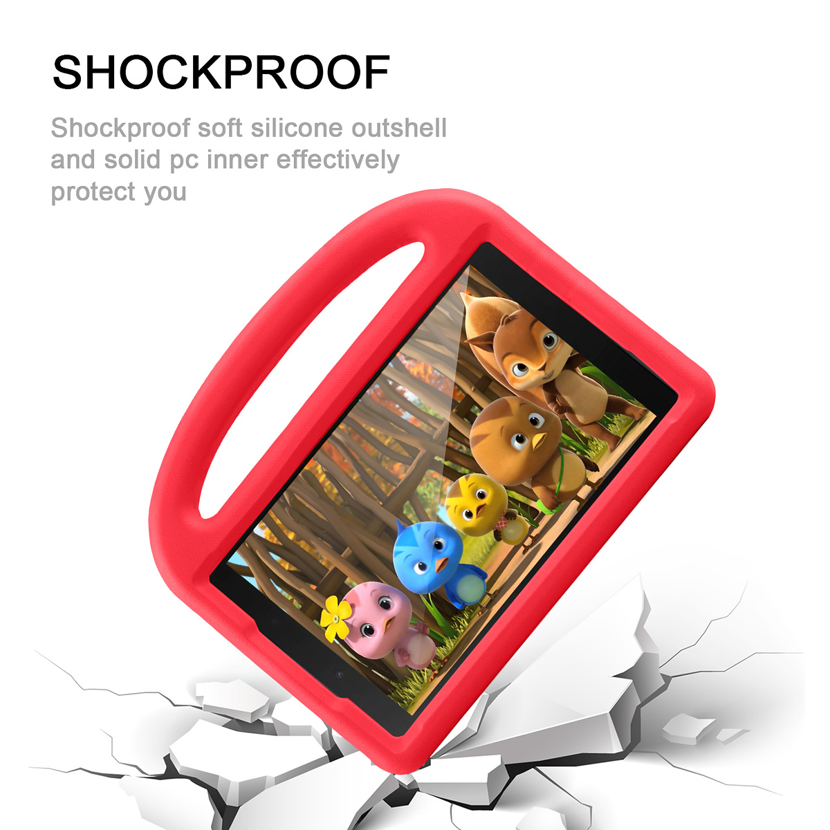 Barnvänligt silikonfodral Galaxy Tab A 8.0 (2019), röd