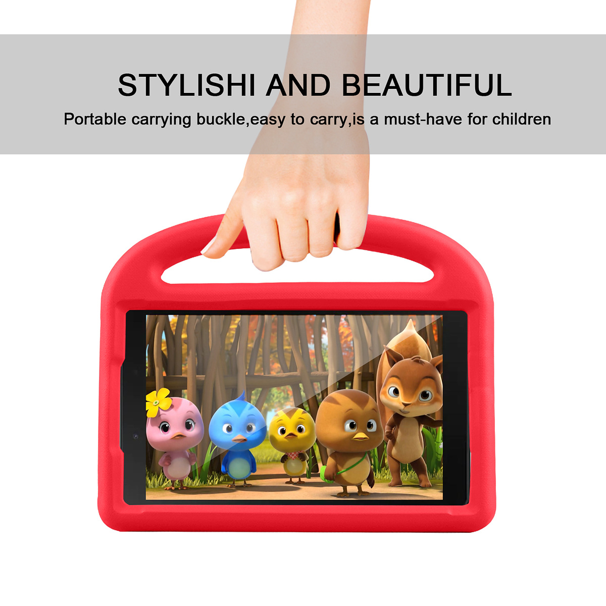 Barnvänligt silikonfodral Galaxy Tab A 8.0 (2019), röd