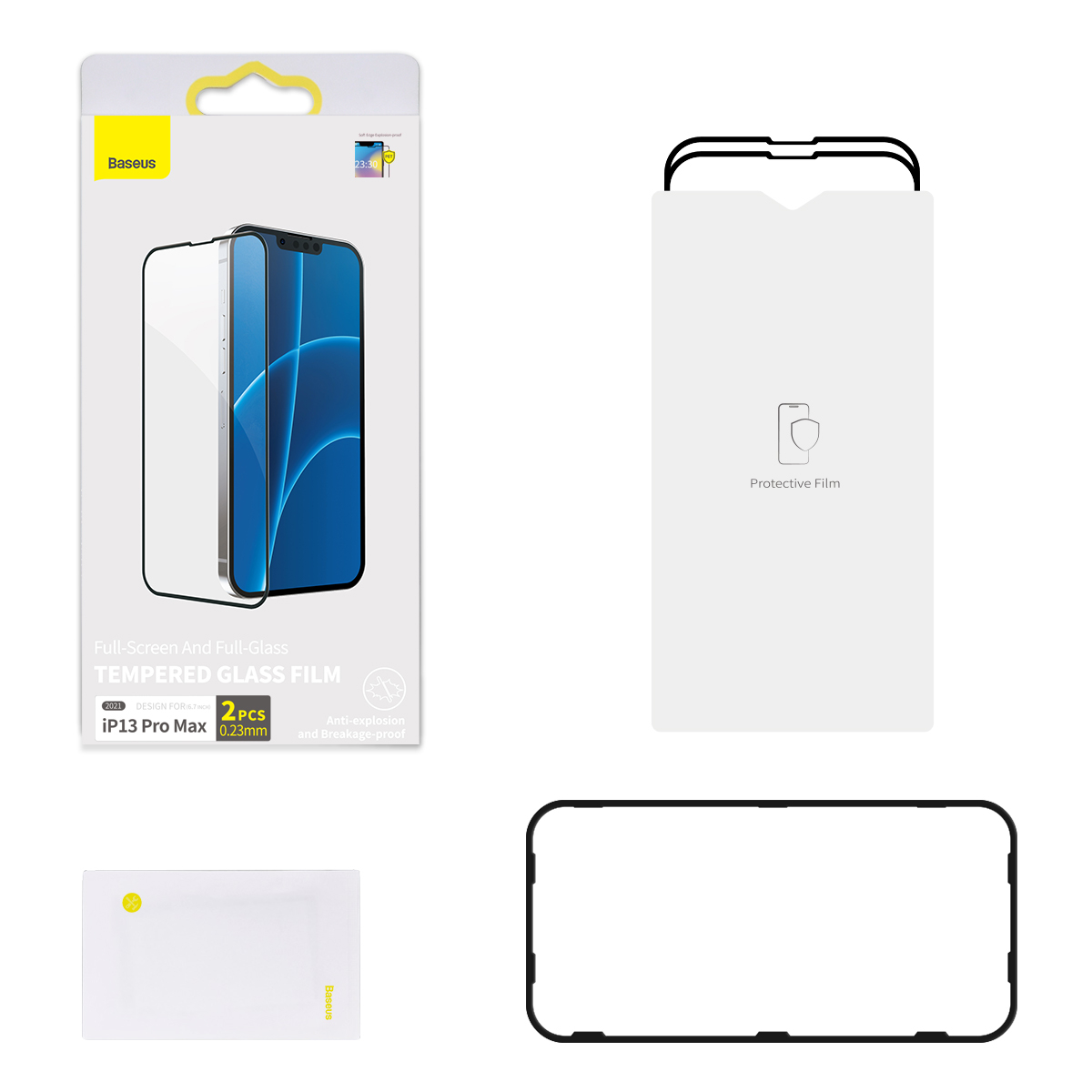 Baseus skärmskydd i härdat glas, iPhone 13 Pro Max, 0.23mm, 2st