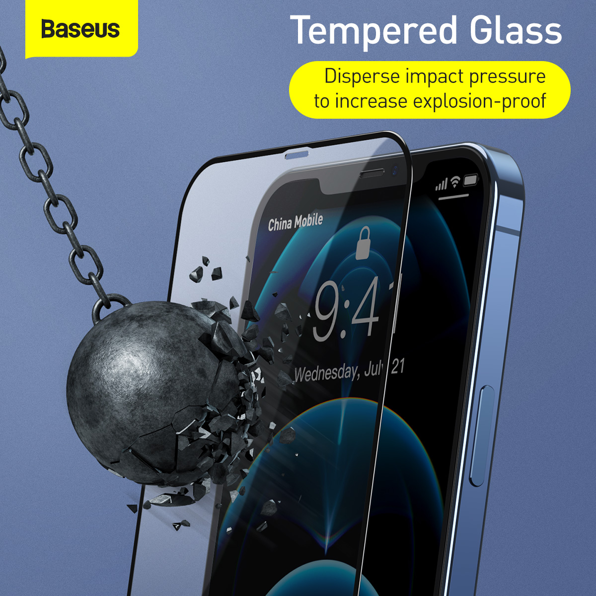 Baseus skärmskydd i härdat glas till iPhone 12/12 Pro, 2-pack