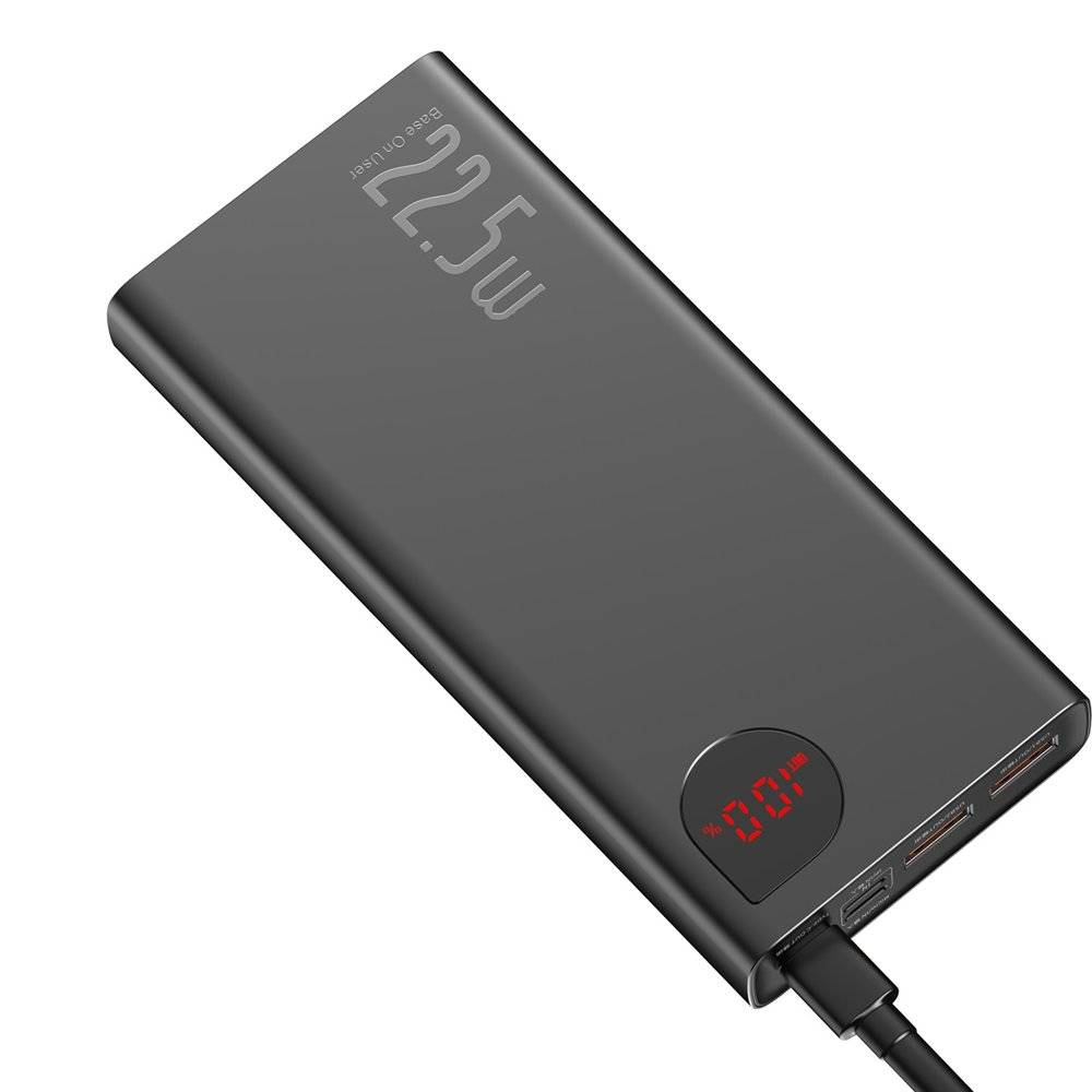 Baseus Adaman USB-C+USB PowerBank med display, 20.000mAh