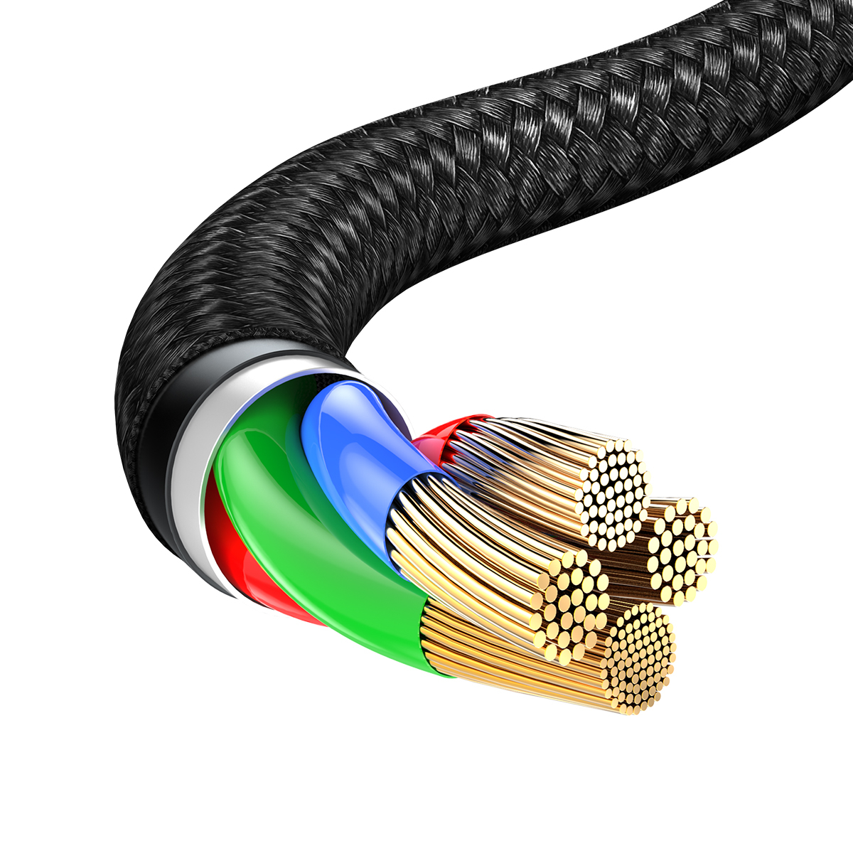 Baseus Rapid Series 3-i-1 multikabel, 3.5A, 1.2m, svart