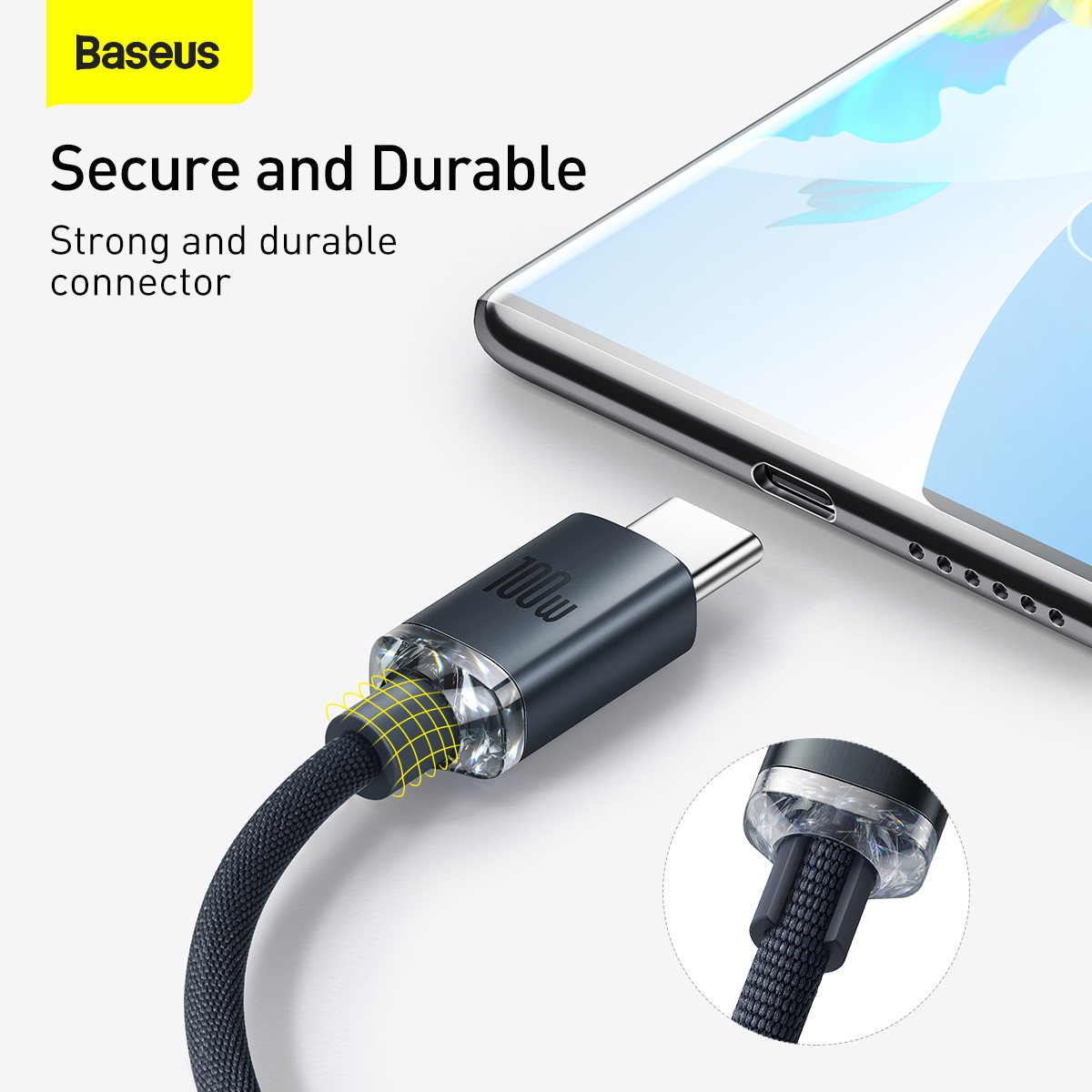 Baseus Crystal Shine USB-C kabel, 100W, 2m