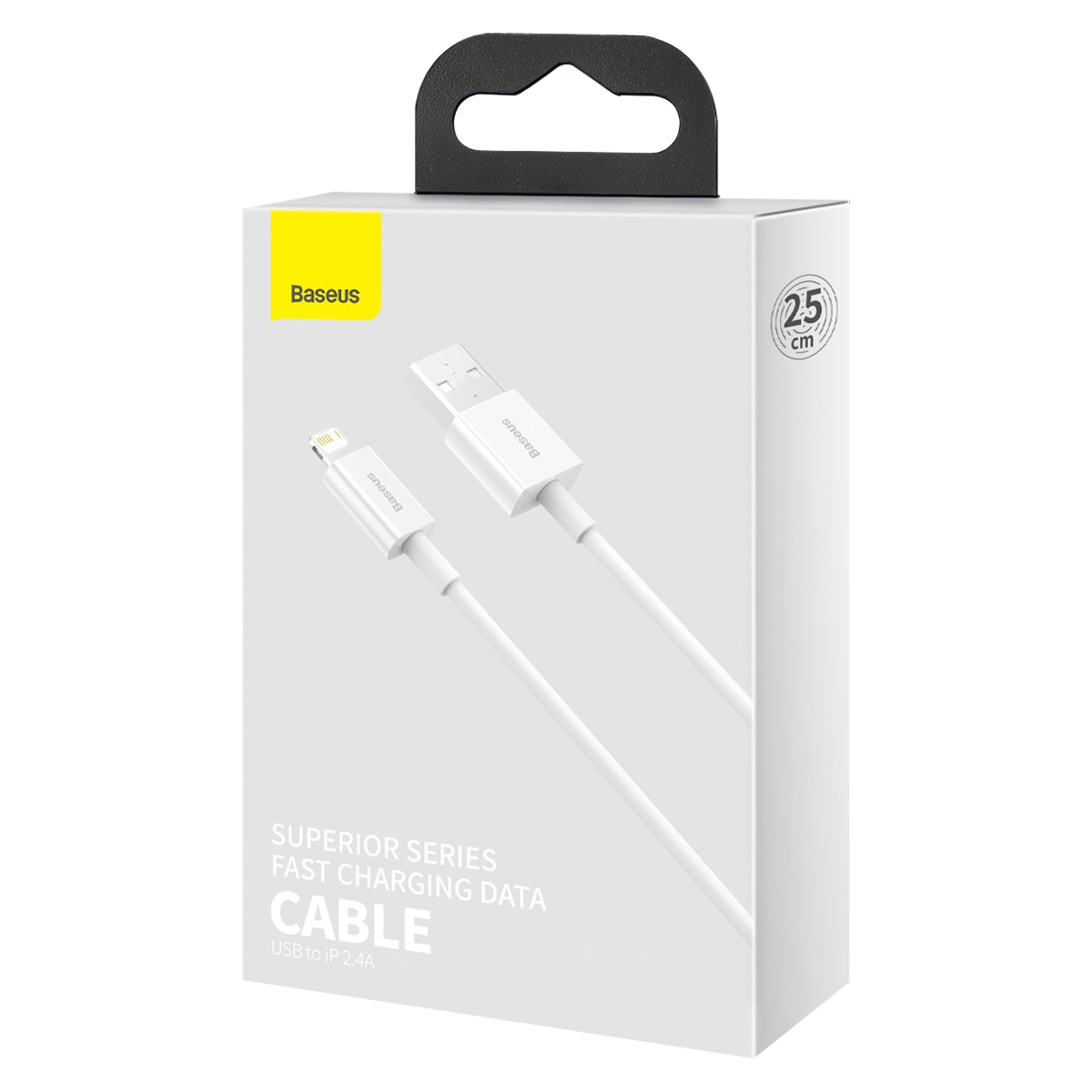 Baseus CALYS-02 Superior Lightning-kabel, 2.4A, 0.25m, vit