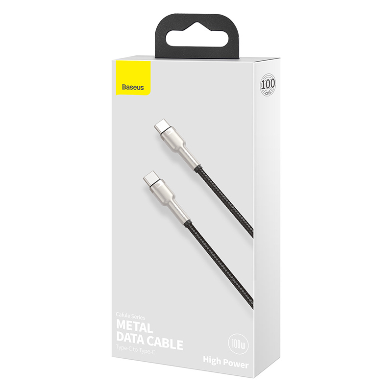Baseus Cafule USB-C till USB-C datakabel, 100W, 5A, 1m, svart
