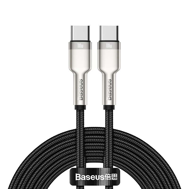 Baseus Cafule USB-C till USB-C datakabel, 100W, 5A, 2m, svart