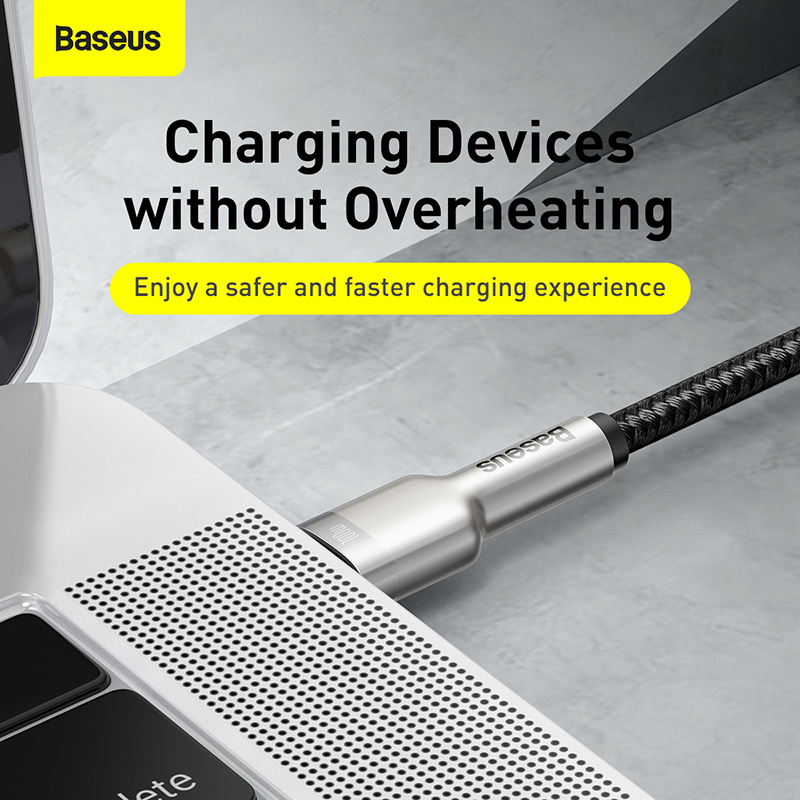 Baseus Cafule USB-C till USB-C datakabel, 100W, 5A, 2m, svart